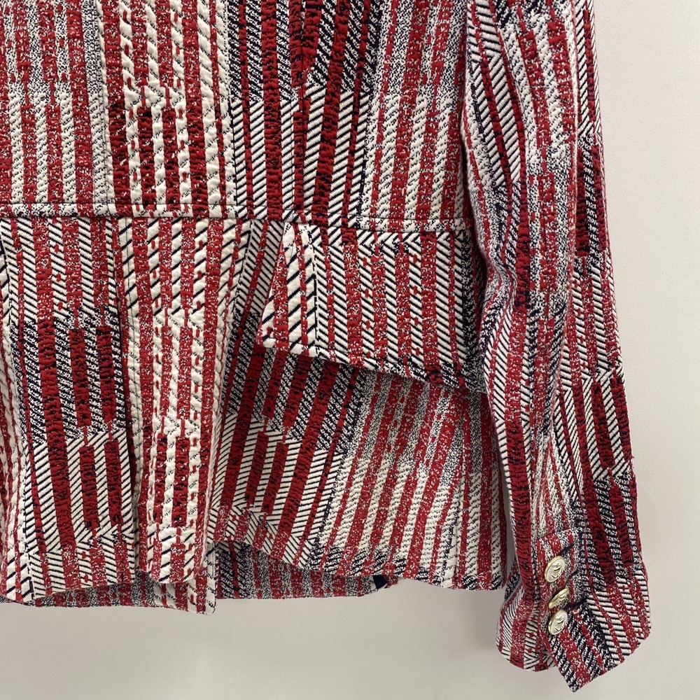 Cabi Womens Small Patchwork Blazer Red White Blue… - image 8